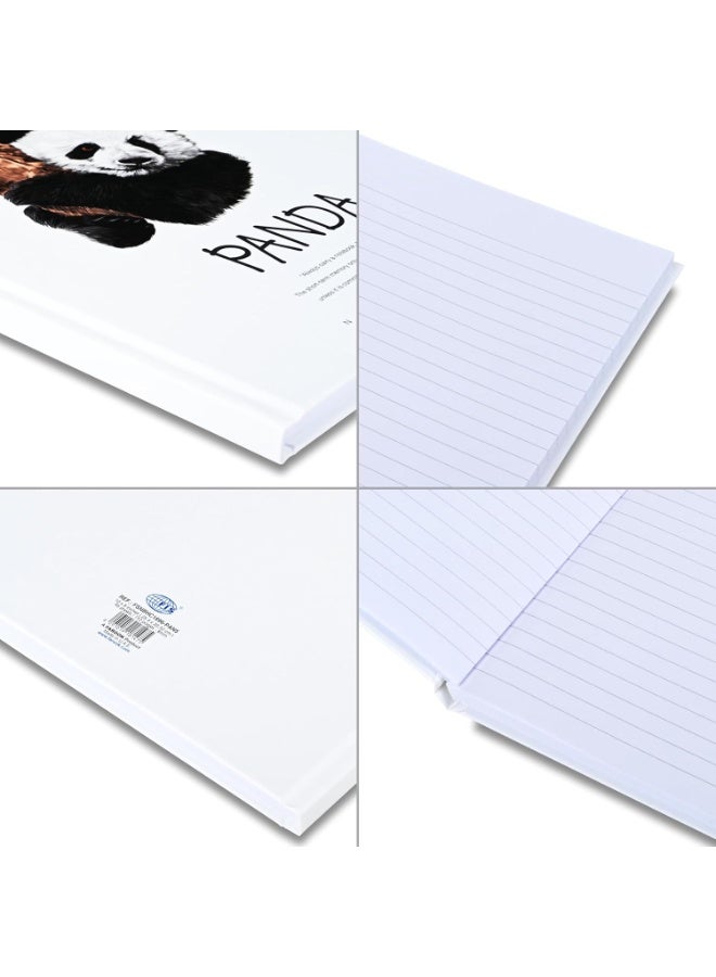 FIS® Hard Cover Notebook, Size 10"X8" Inches(254x203.2mm), 96 Sheets, 192 Pages, Single Line Ruling, White Paper, Packet of 5 Pieces, Panda Cover Design 5-FSNBHC1896-PAN5 - Image 2